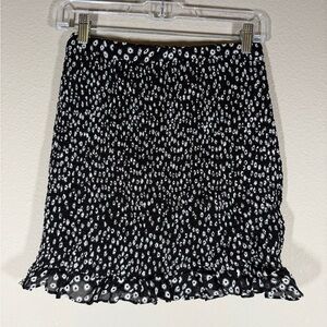 The Kooples Size 2 Black and White Floral Women's Skirt